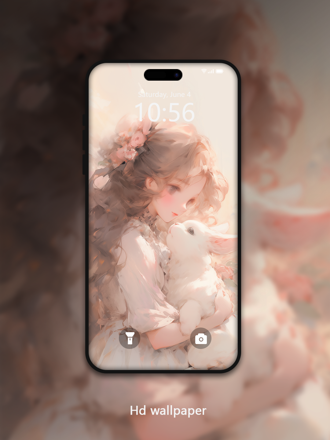 C040· Oil Painting Style · Bunny Slumber Phone Wallpaper