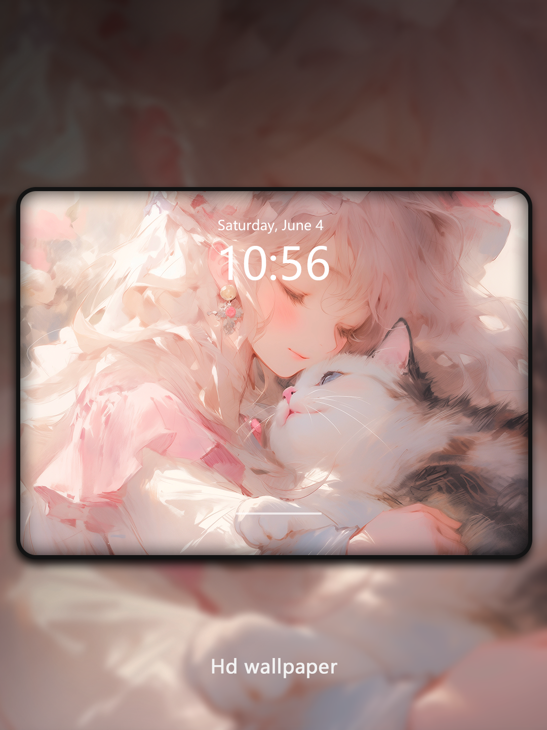 C018 · Oil Painting Style · Cat Nap Computer Wallpaper