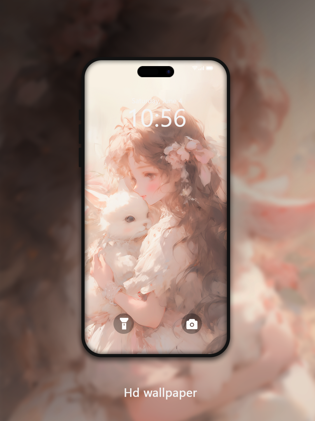 C040· Oil Painting Style · Bunny Slumber Phone Wallpaper