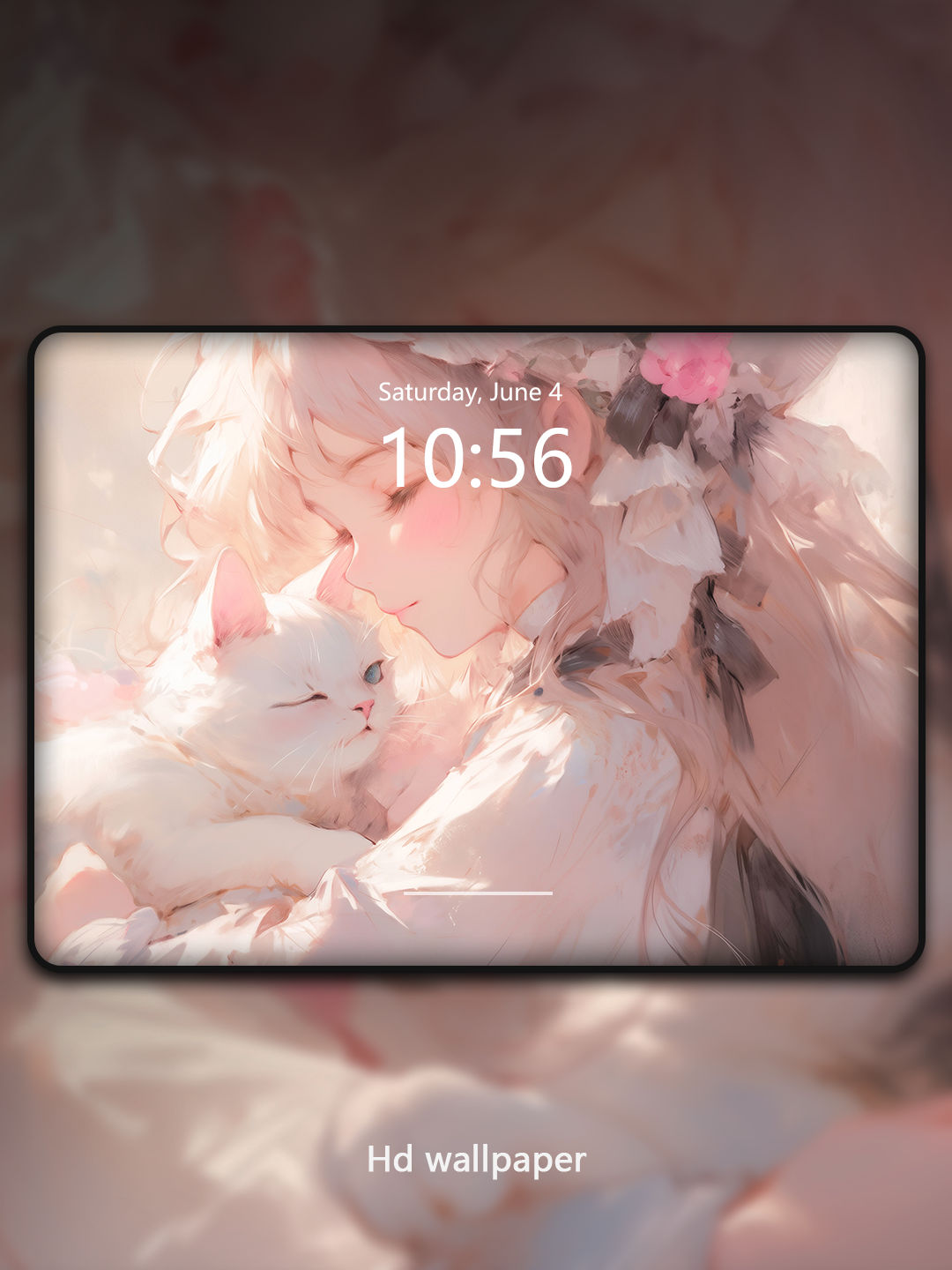 C018 · Oil Painting Style · Cat Nap Computer Wallpaper