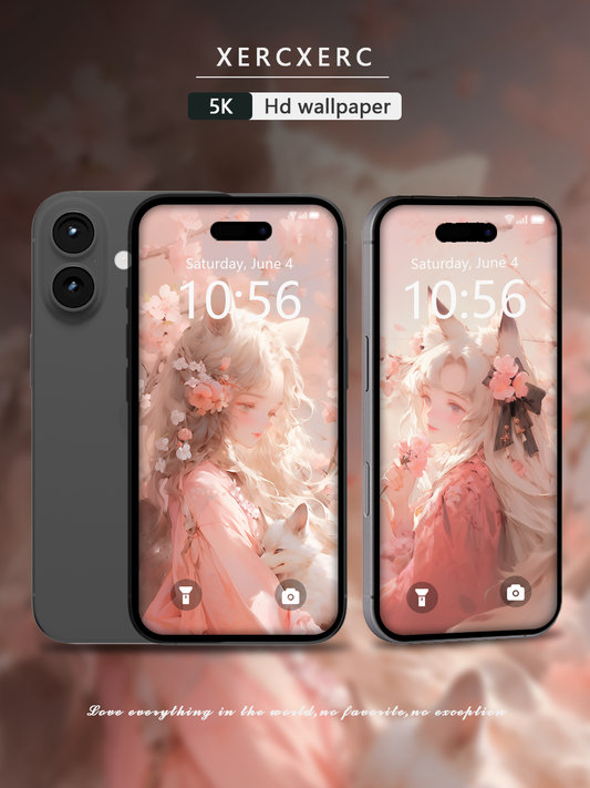 C058  · Oil Painting Style · Fox Fairy  Phone Wallpaper