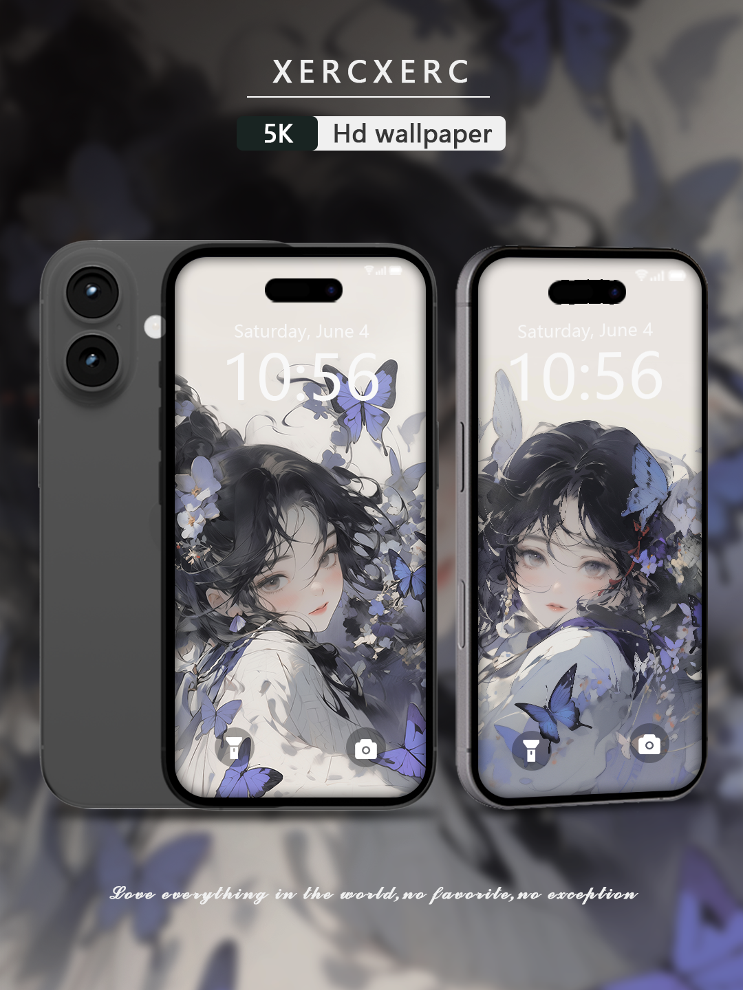 C032 · Ink Wash Style · Butterfly Meaning Phone Wallpaper