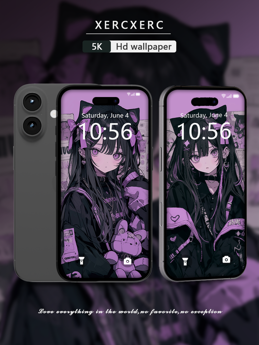 C041· Ink Wash Style · Purple Kite   Phone Wallpaper